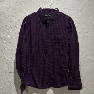 Beverly Hills Polo Club Men's Dark Plaid Shirt